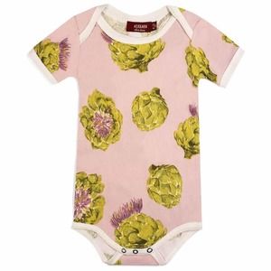 Milkbarn Organic Cotton Short Sleeve One Piece -- Artichoke NWT